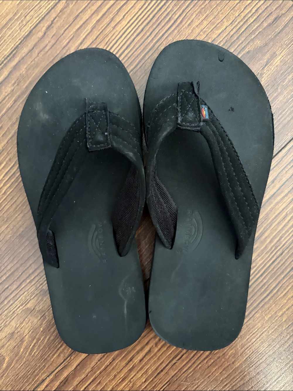Rainbow Kids Black Flip Flop Sandals